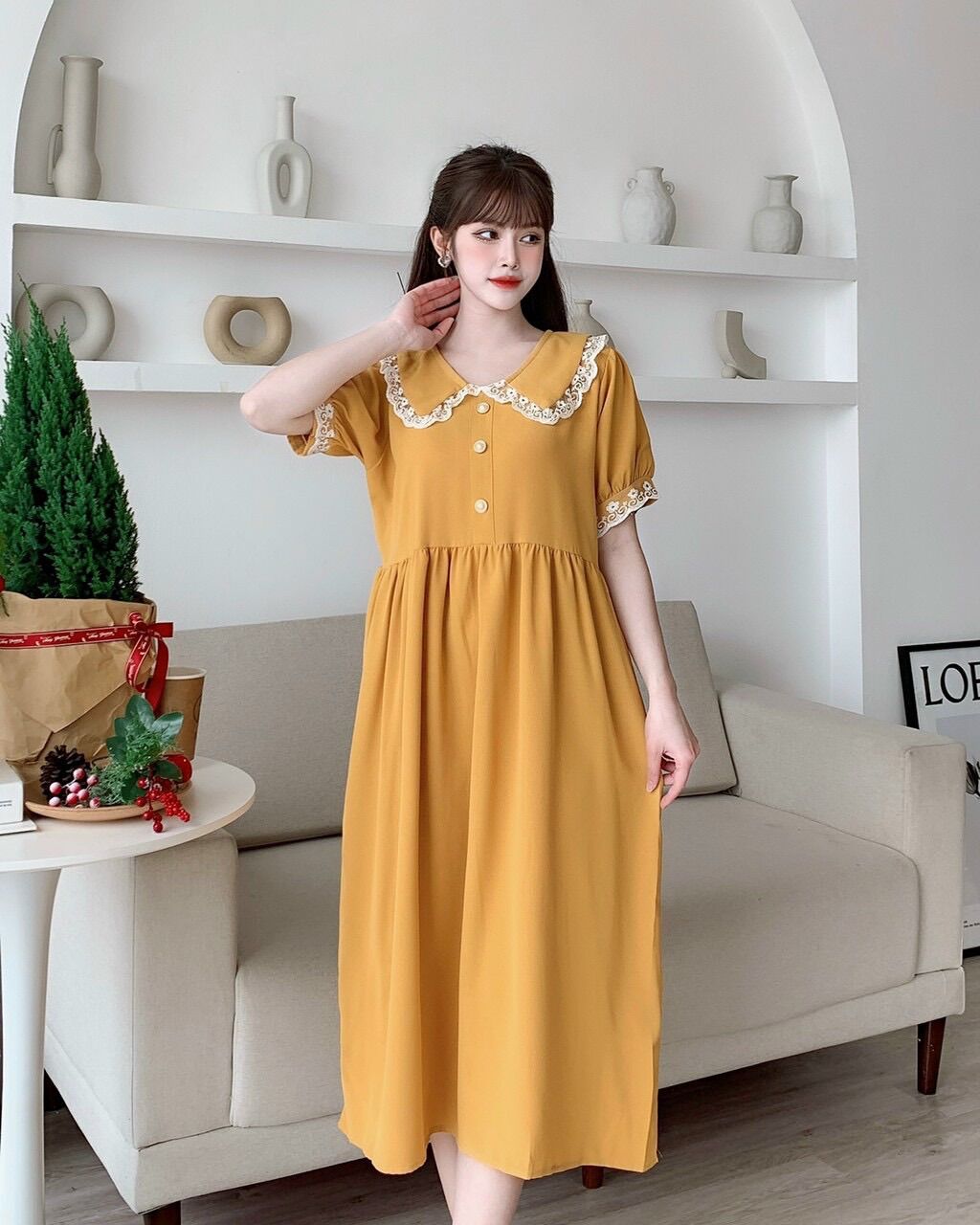 Đầm bầu công sở sang trọng cho mẹ bầu
