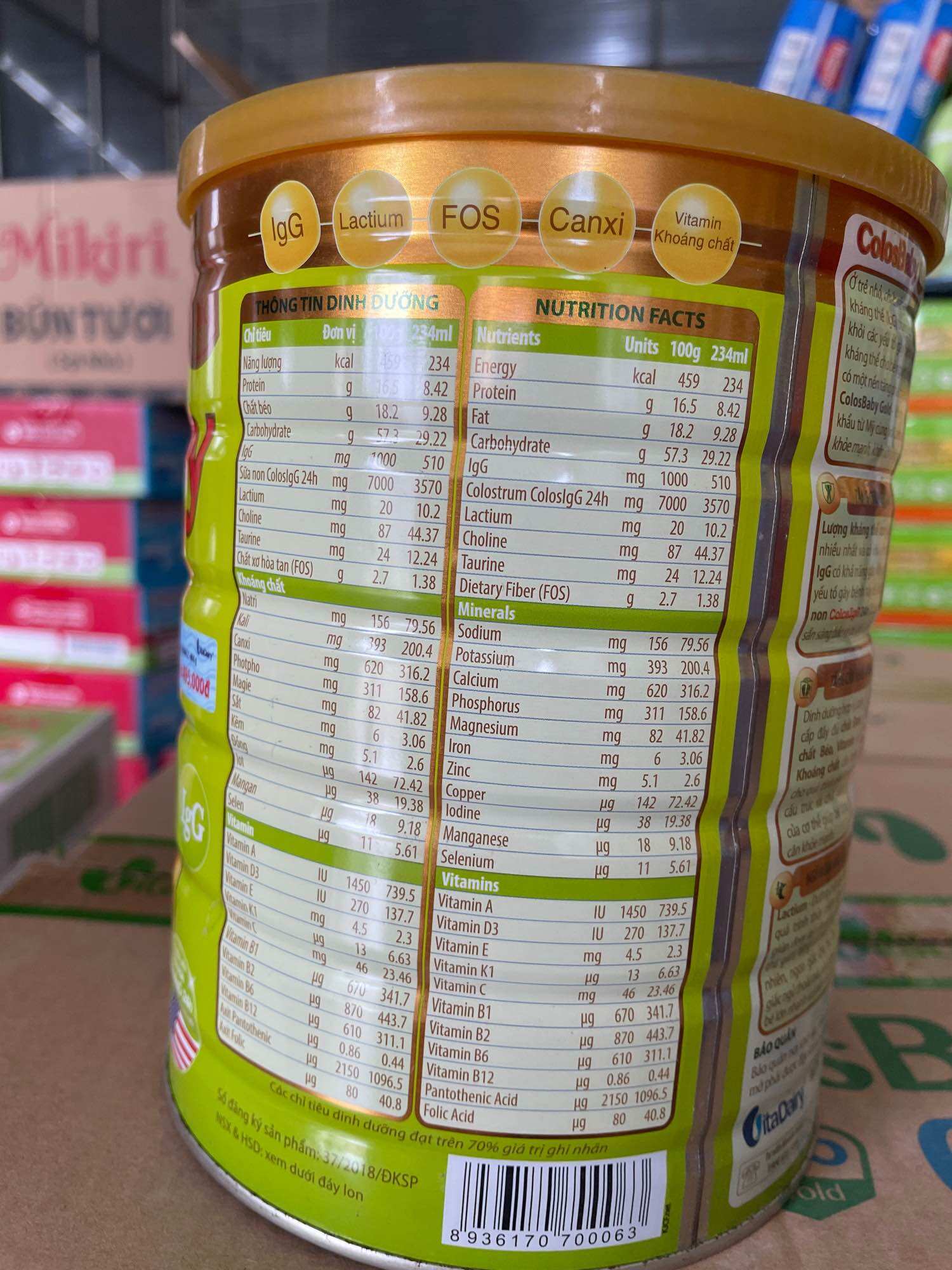 Colosbaby gold 2+ 800g .Date mới