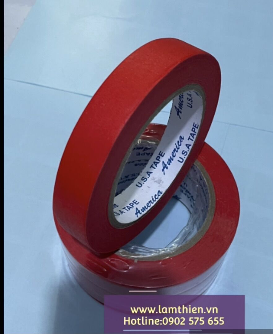 [HCM]BĂNG KEO GIẤY MÀU ĐỎ 36 MM x 50 YAR