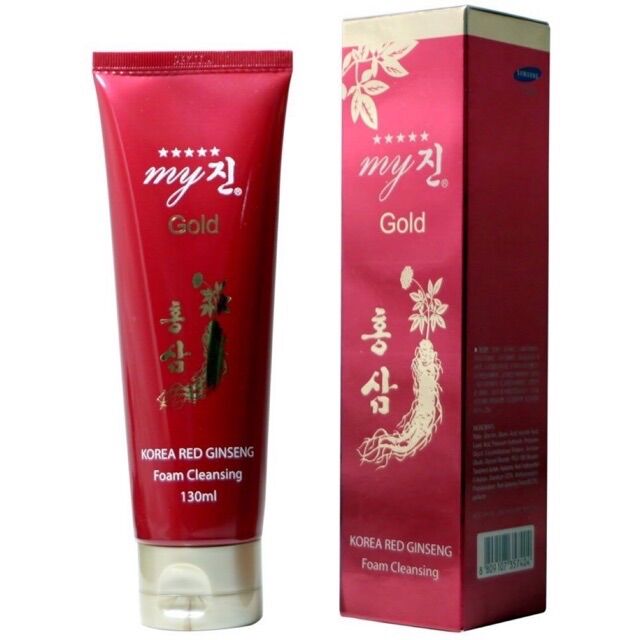 Sữa rửa mặt hồng sâm đỏ hàn quốc my gold 130ml