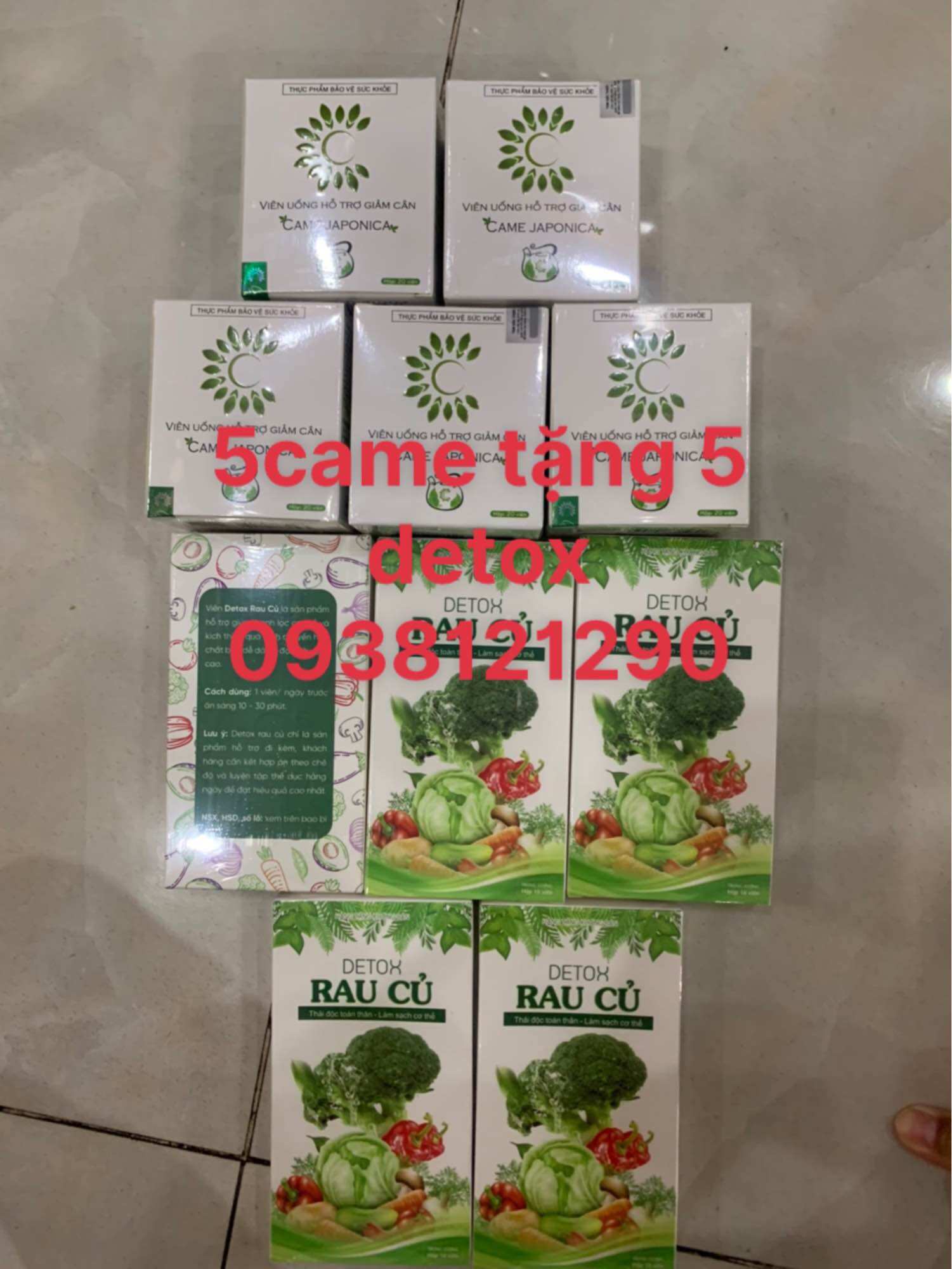 Combo 5 Tinh Hoa Trà Came Tặng kèm 5 detox bao hàng cty