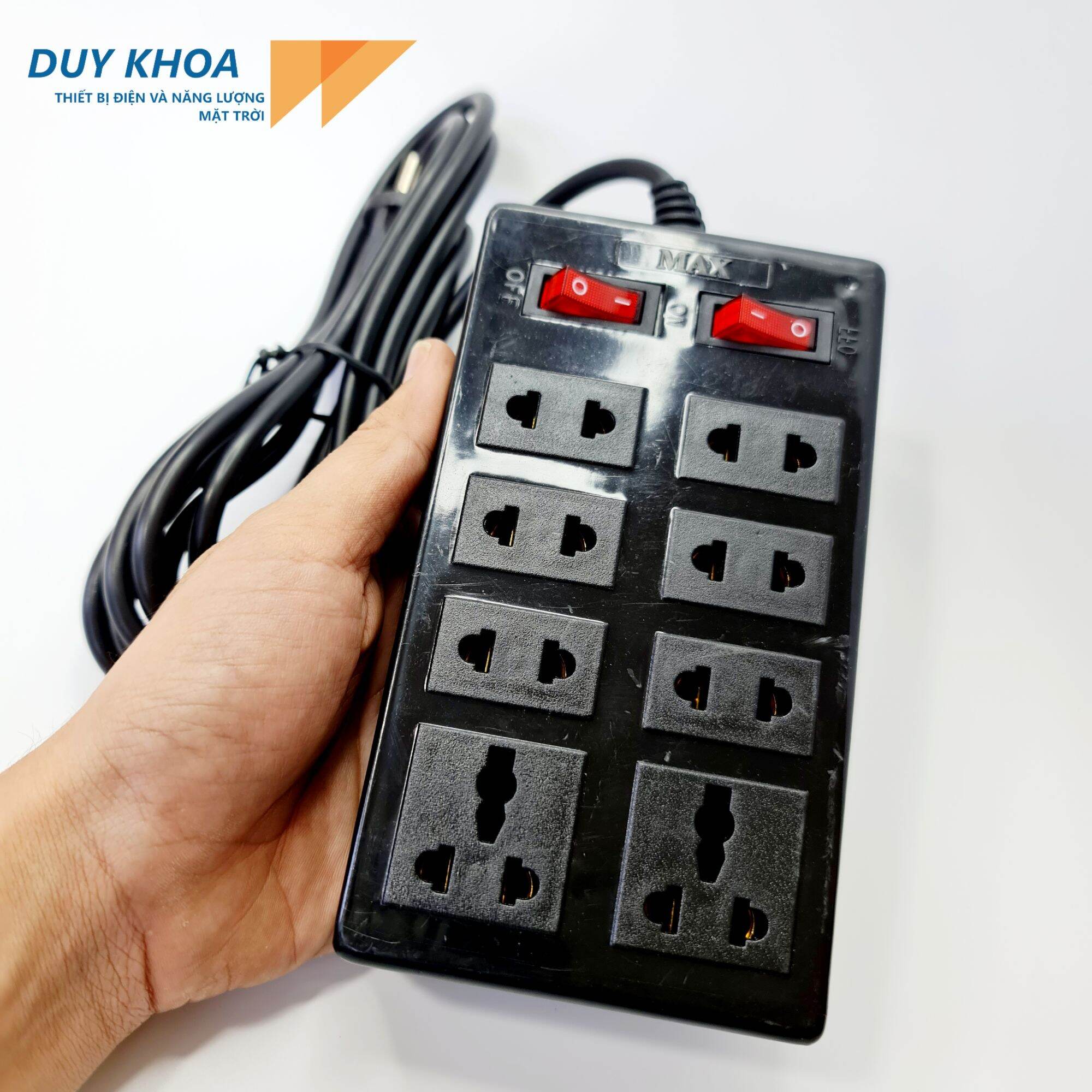 Ổ cắm điện 8 lỗ cắm màu đen dây 5m - 3m vinamax ®