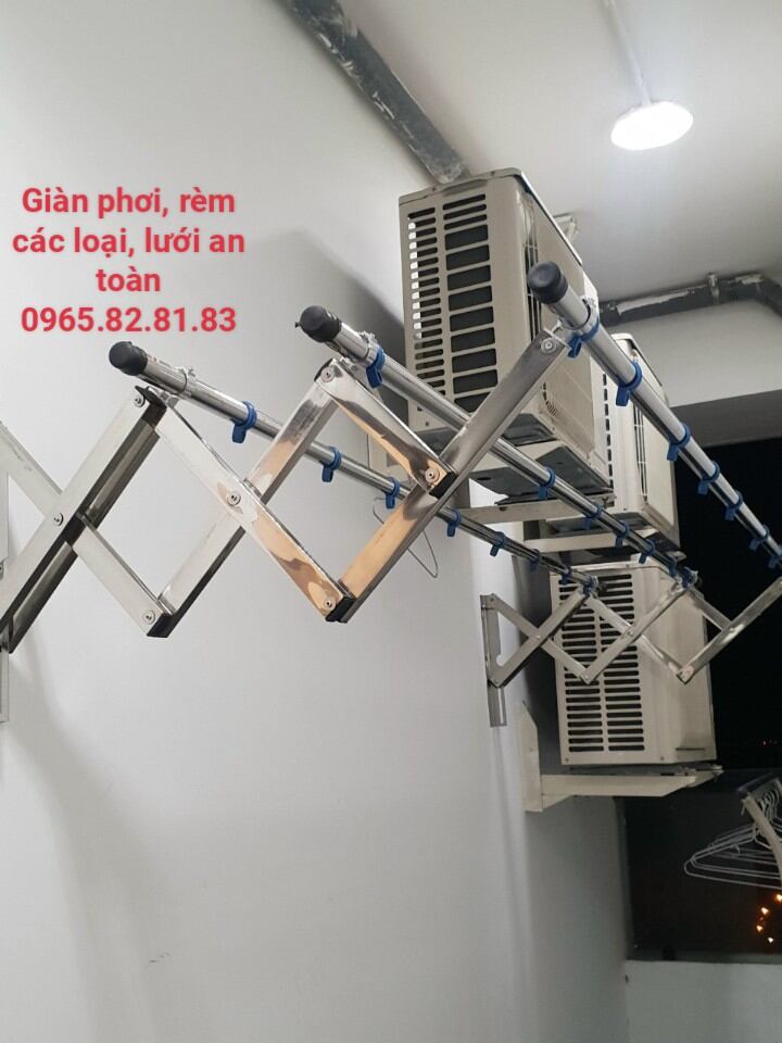 Giàn phơi gắn tường thông minh inox hãng hoà phát star, thanh phơi dài 1,8mét, tải trọng 40kg