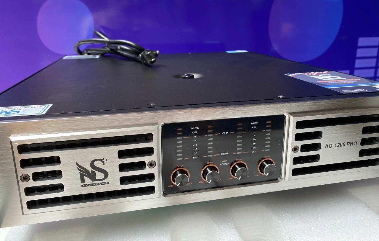 Đẩy 4 kênh newsound ag 1200 pro hàng chính hãng cs khủng 1200w/1 kênh