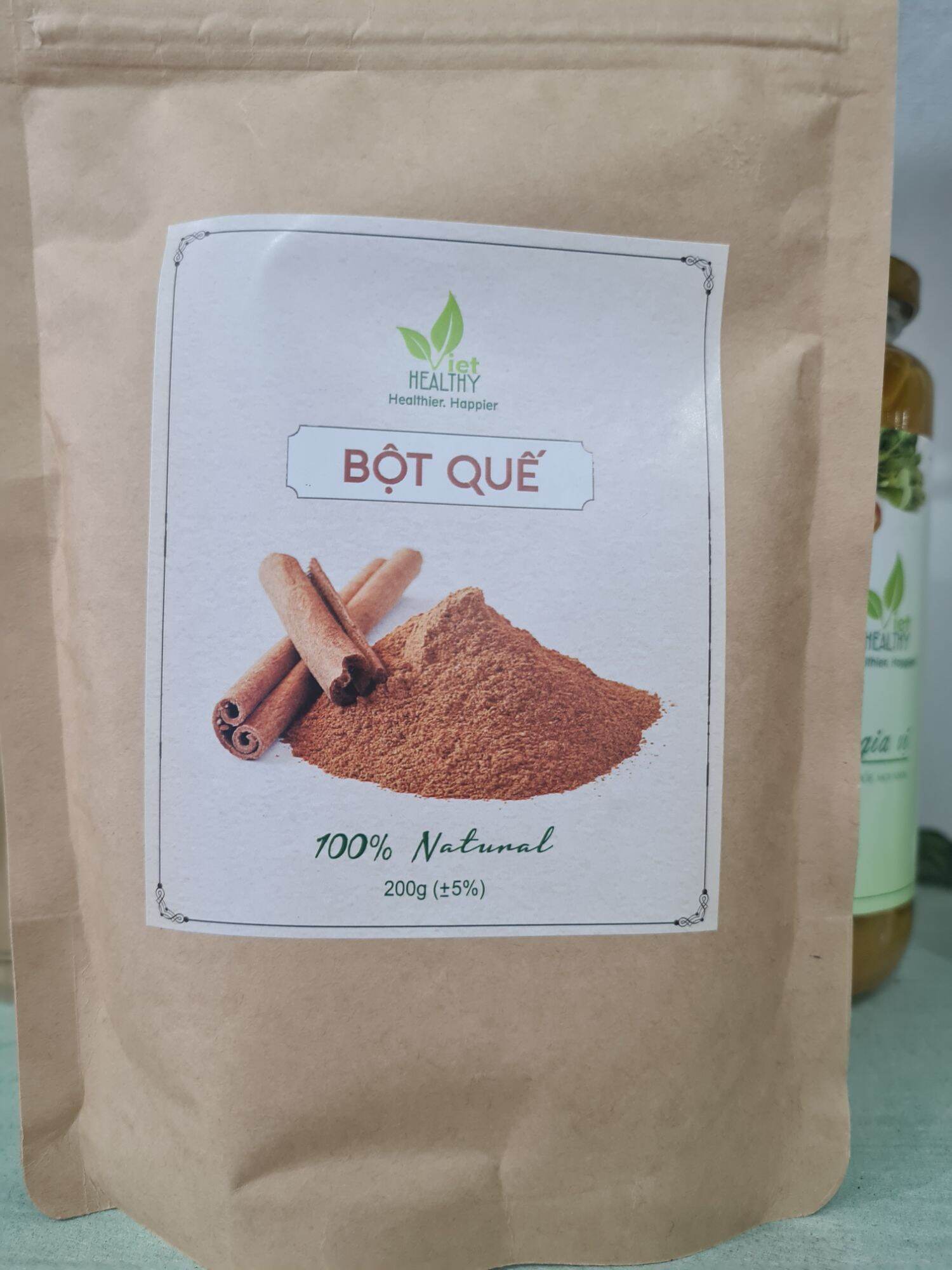 Bột quế nguyên chất Viet Healthy 200g - Bột quế tươi VietHealthy- Sản xuất từ quế tươi nguyên chất