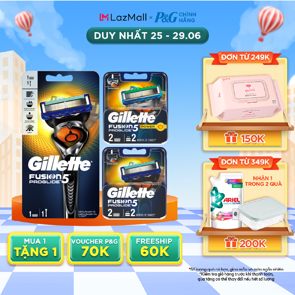 Dao Cạo GILLETTE Cao Cấp 5 lưỡi Fusion Proglide
