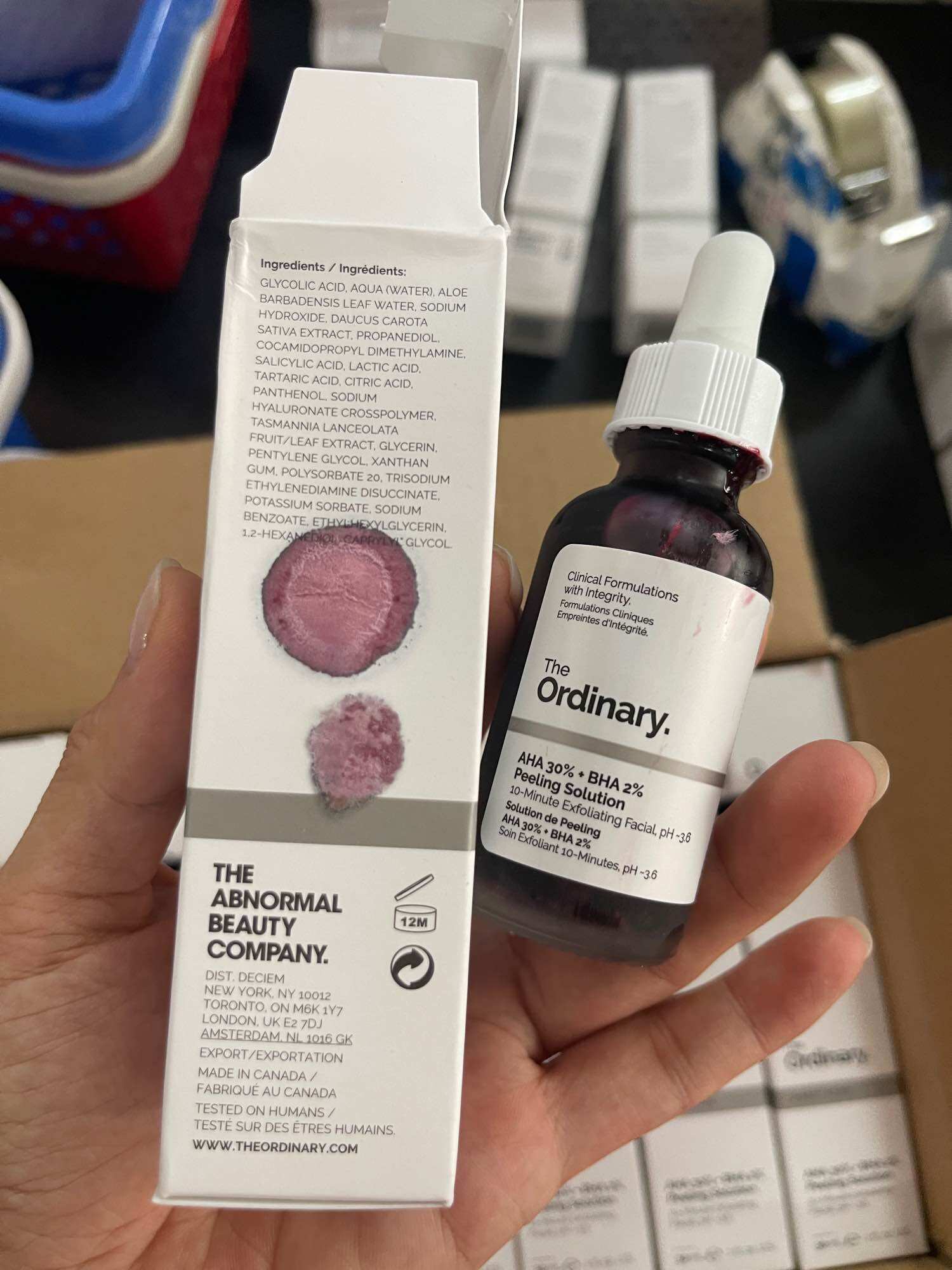 Tẩy da chết hoa học Peel da The Ordinary AHA 30% + BHA 2% Peeling Solution