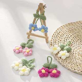 Móc khoá hoa 5 cánh bằng len handmade