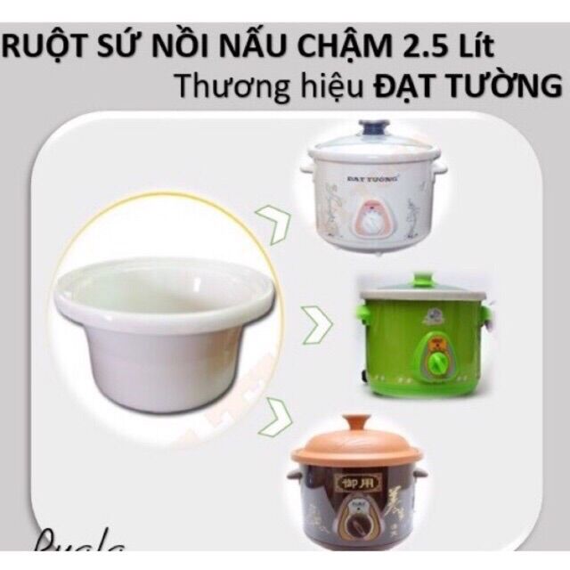 ❤️ ruột sứ nồi kho cá nấu cháo chậm đa năng đạt tường 2,5l