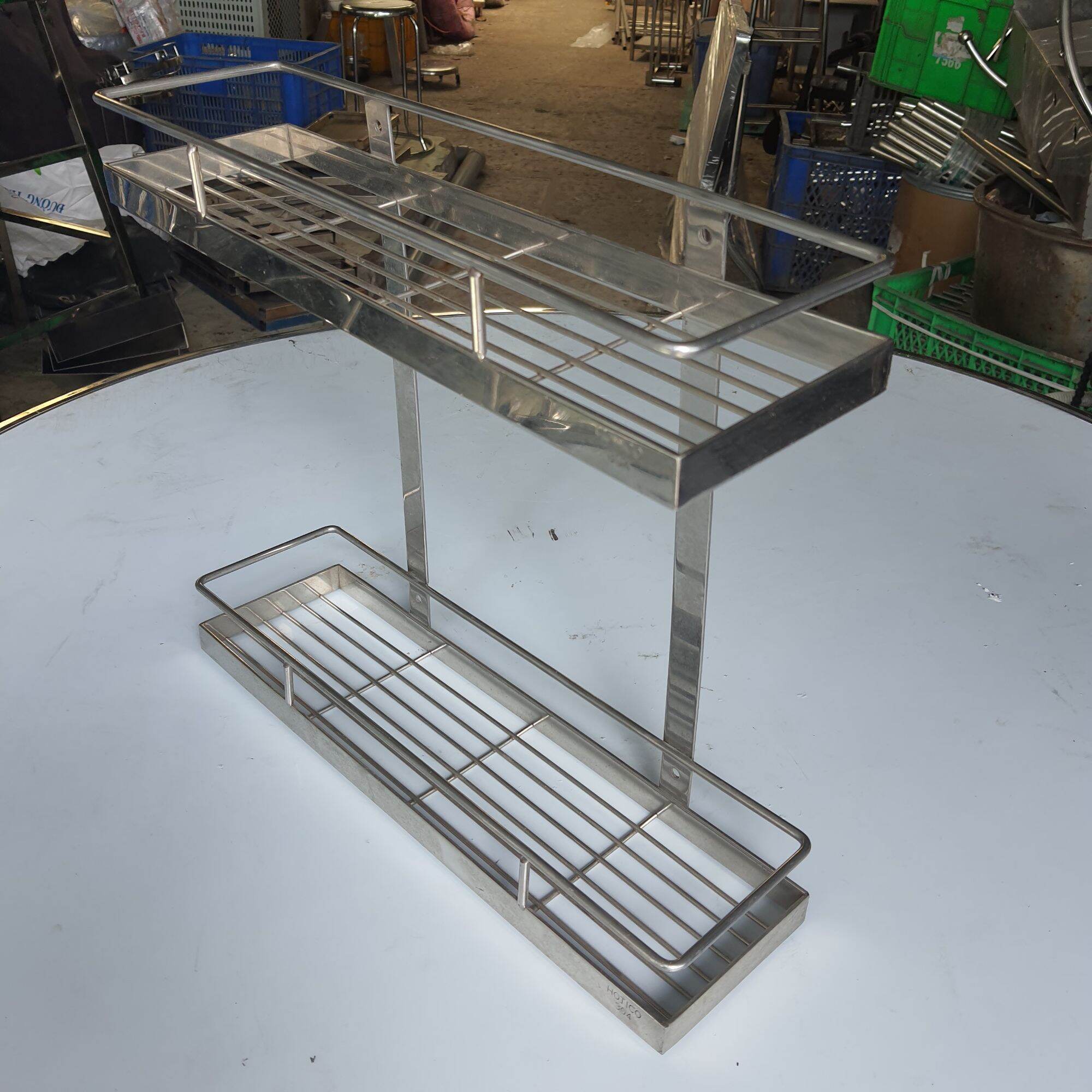 Kệ để gia vị treo 2 tầng inox 304 cao cấp
