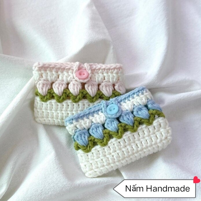 Ví đựng thẻ hoa tulip handmade [Nấm Handmade]