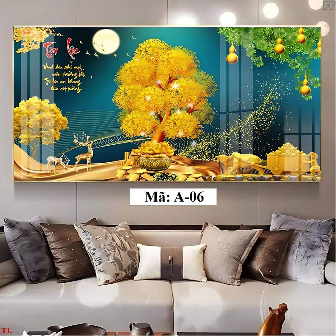 TRANH Tráng gương sẵn treo  PHONG CẢNH LÀNG QUÊ 2MX90 150x70cm 120x60cm vv cỡ theo yêu cầu