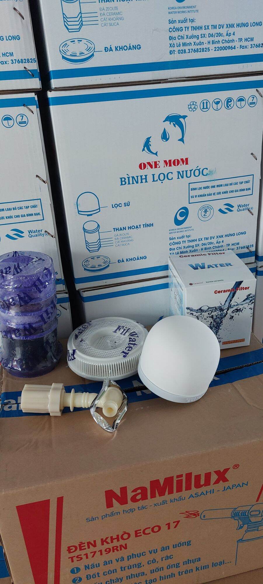 Bộ linh kiện lọc nước hàn quốc ( sứ vỏ trắng, vòi chống gãy)