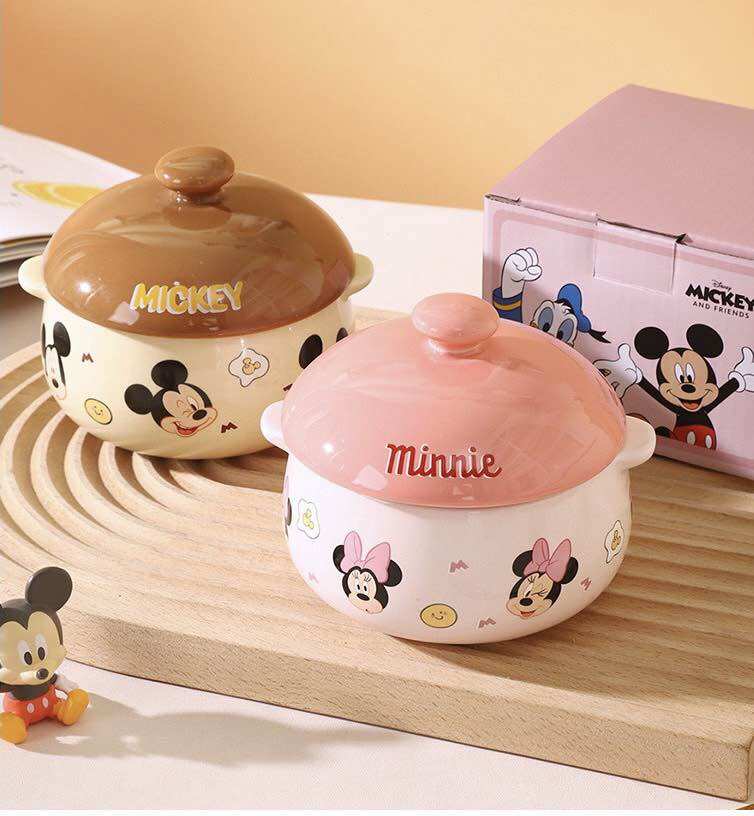Chén thố sứ có nắp đậy Hoạt Hình Disney