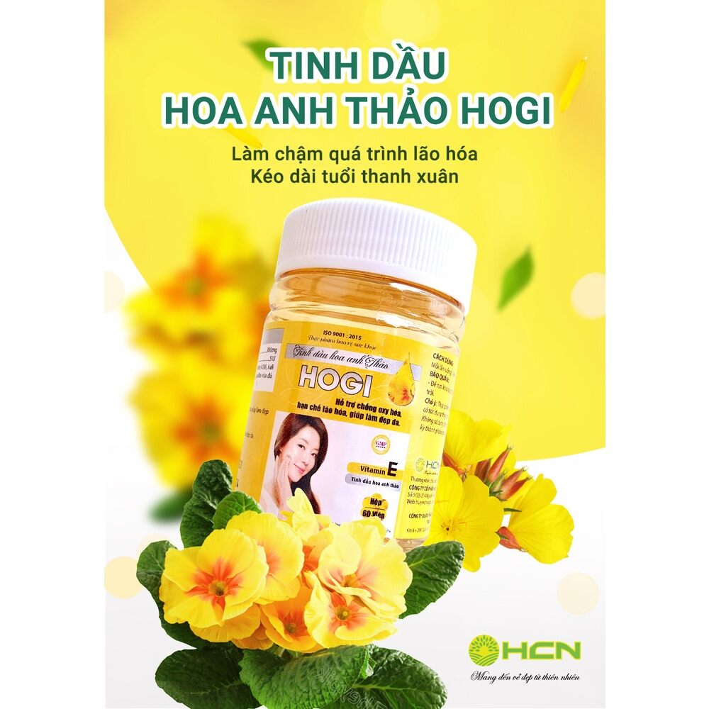 Tinh dầu hoa anh thảo Hogi 60viên đẹp da chống lão hóa