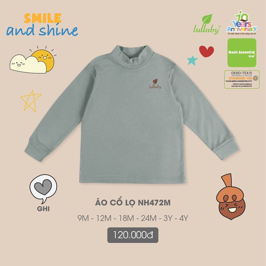[Lullaby] Áo cổ 3 phân/cổ lọ chất cotton dày hàng đông 2022