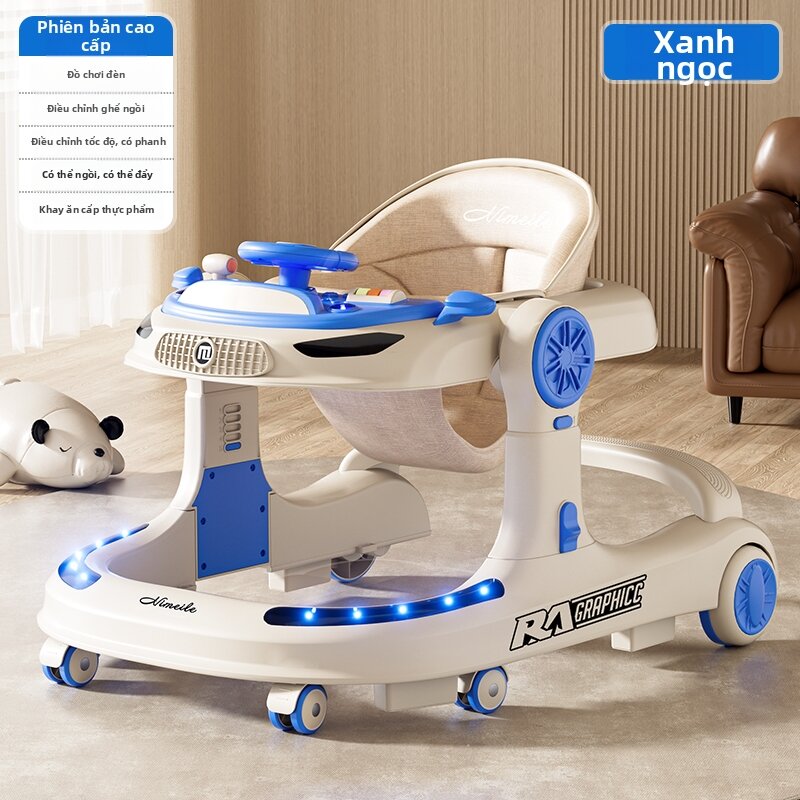 Foldable Multi-functional Infant Walker Stroller with Lights - 3