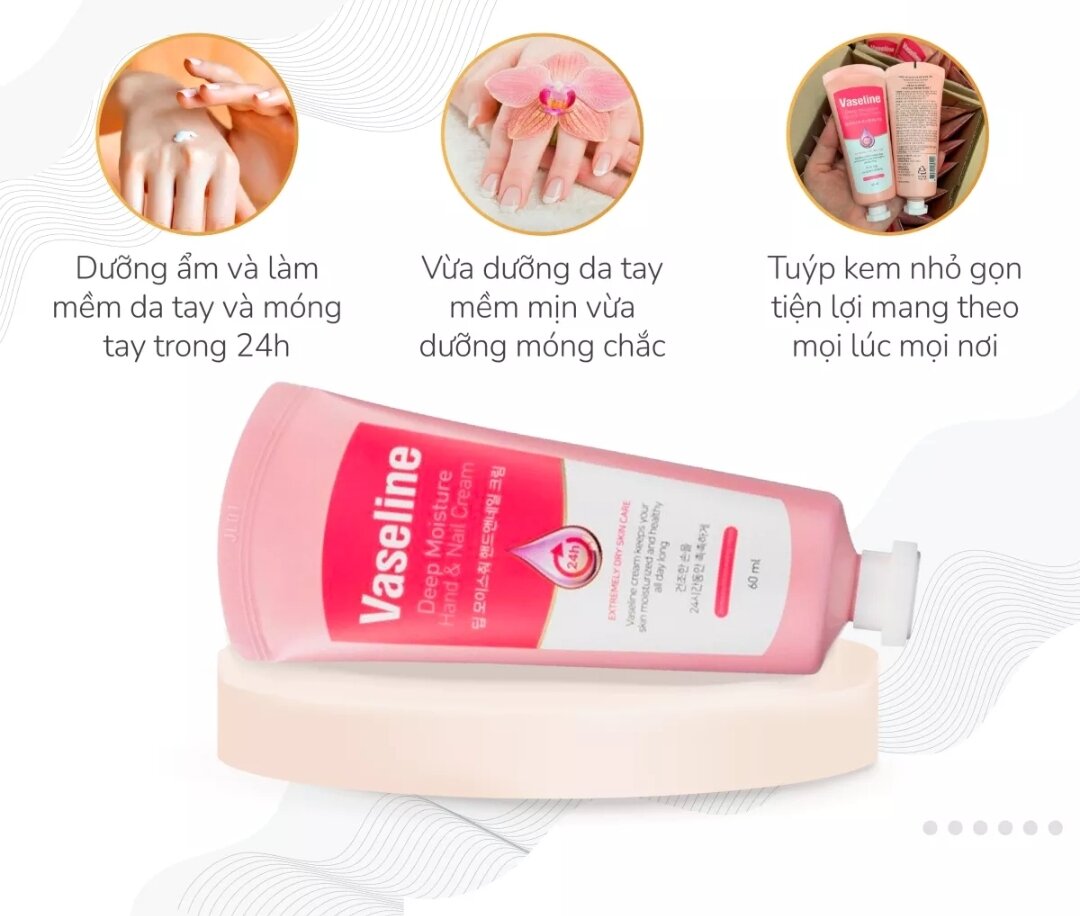 Kem Dưỡng Da Tay Và Móng 24h Vaseline Deep Moisture 60ml