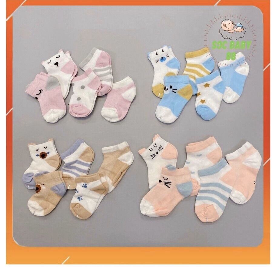 Set 5 đôi tất lưới KID'S SOCK điều hoà cho bé, set 5 tất lưới Soc Baby 88