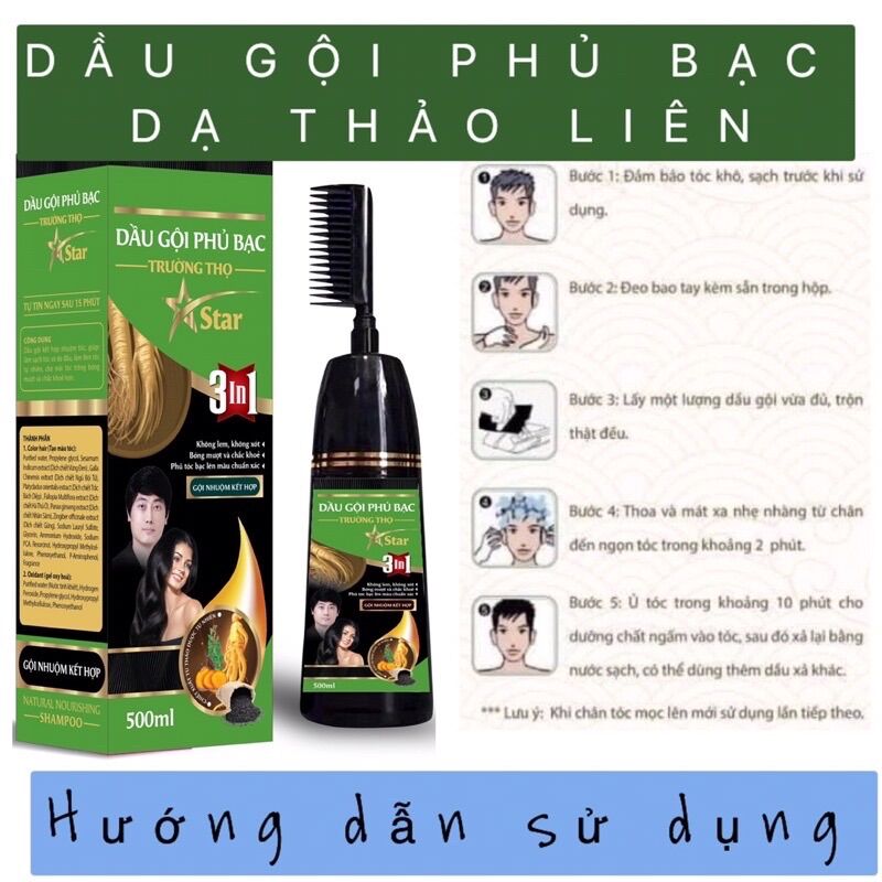 Dầu gội phủ bạc thảo dược Đen - Nâu Dạ Thảo Liên