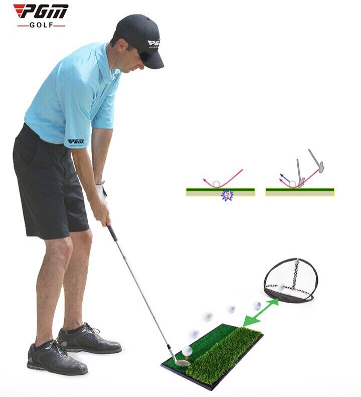 Thảm tập swing golf mini kích thước 30x60cm kèm tee cao su pgm