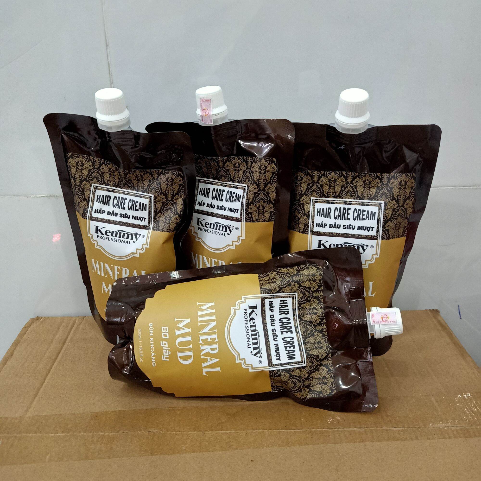 [ tặng nón trùm ] kem hấp dầu tóc bóng mượt thơm MINERAL MUD