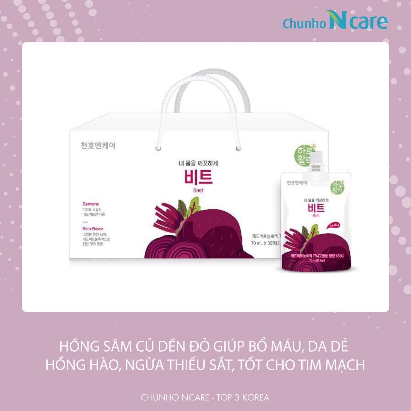 Hồng sâm nước ép củ dền đỏ Chunho 30 gói/thùng