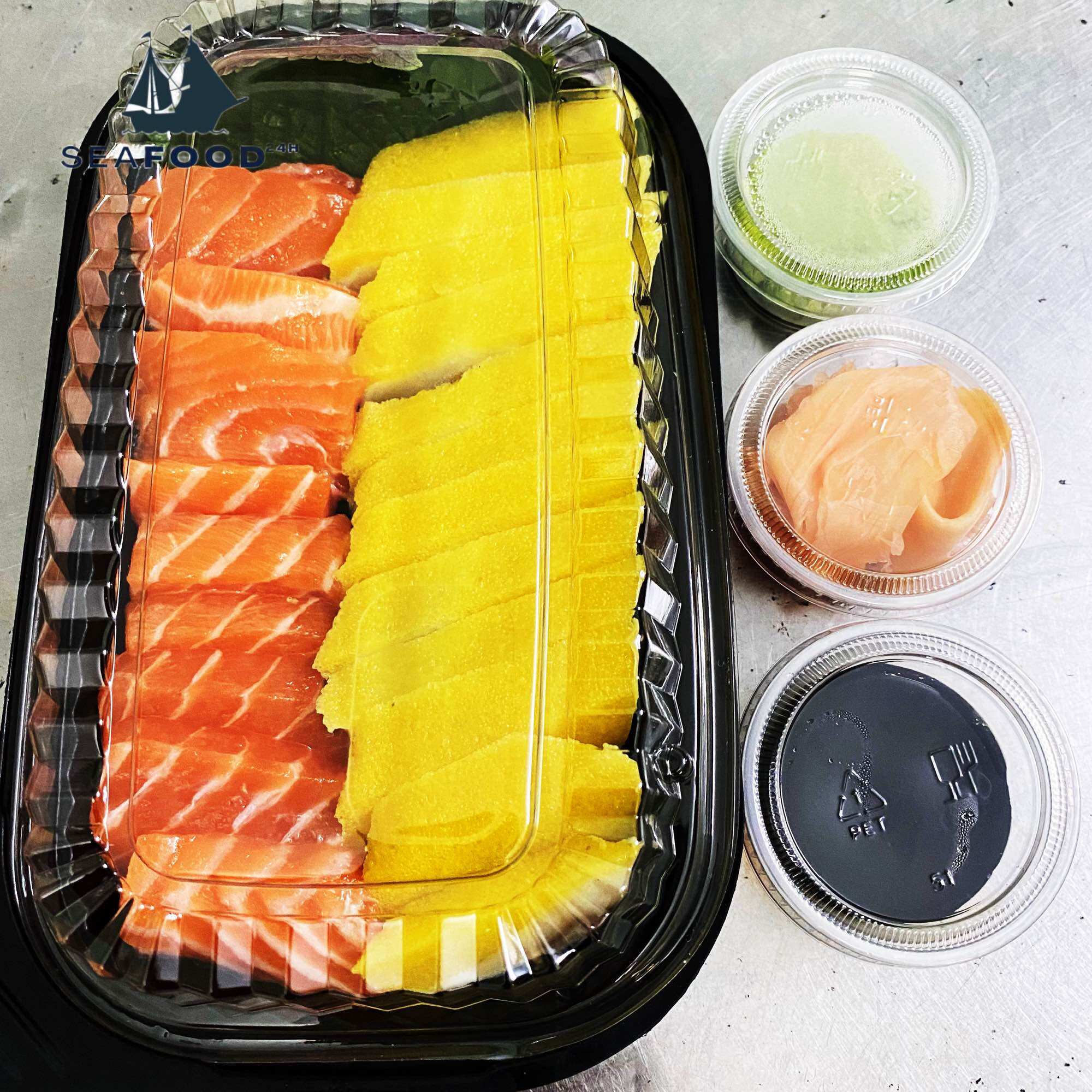 SÉT SASHIMI CÁ HỒI NAUY + CÁ TRÍCH ÉP TRỨNG