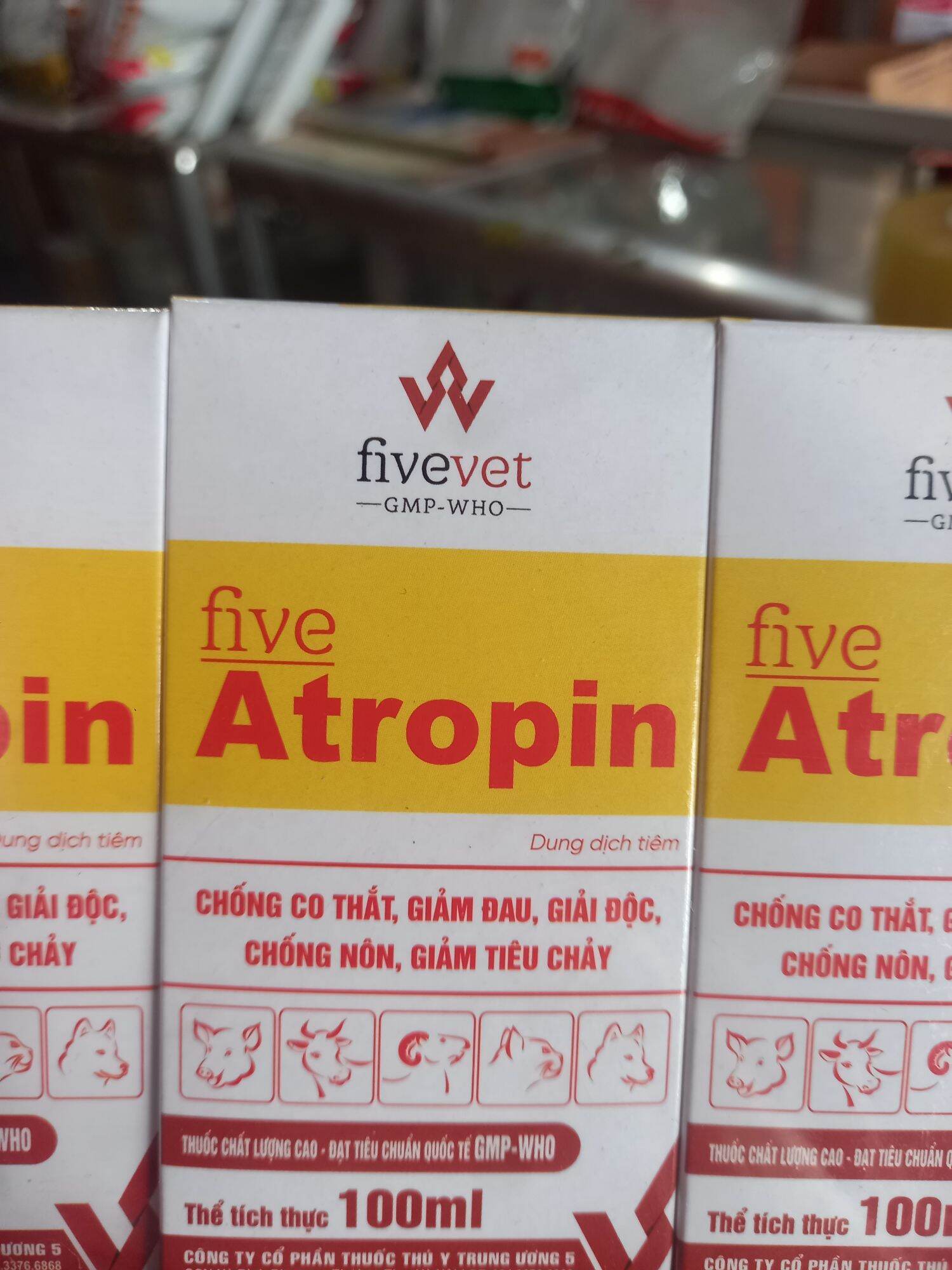 Atropin 100ml chống co thắt, giảm đau, giải độc, chống nôn, giảm tiêu chảy