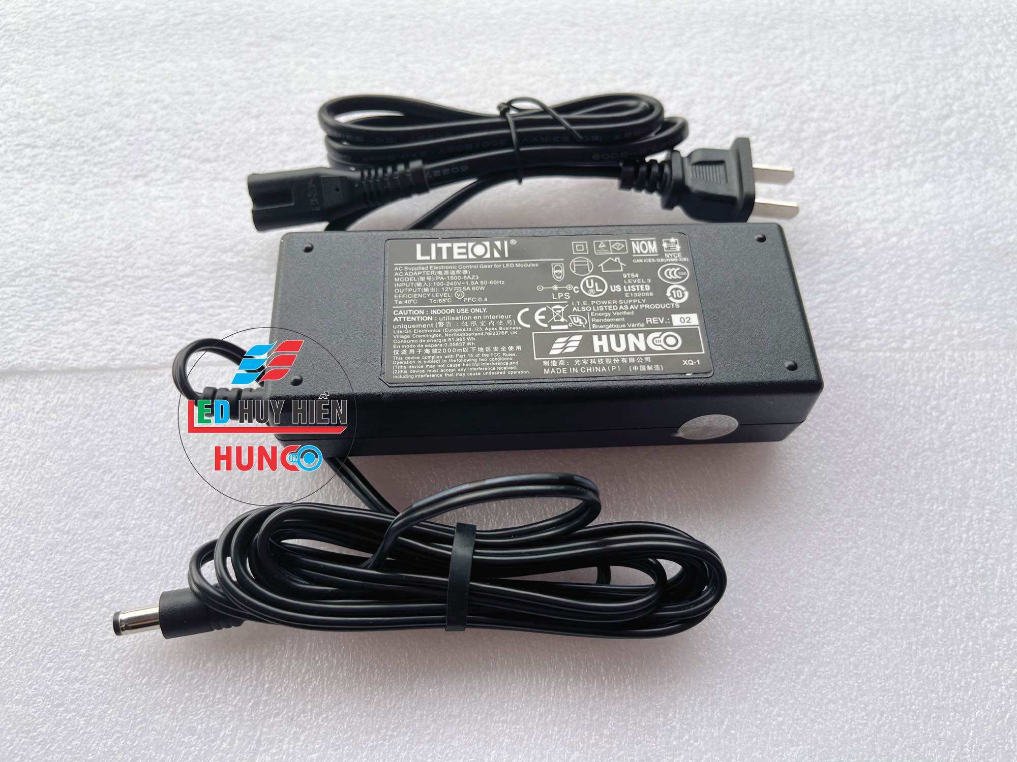 Nguồn HUNCO, LITEON, DELTA 12V2A, 12V3A, 12V5A, 12V10A  Nguồn adapter 12V24W, 12V36W, 12V60W, 12V120W cho led camera audio