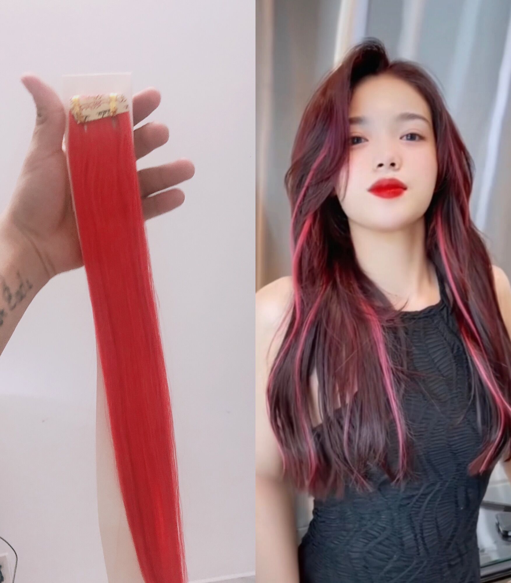 Tóc line dán miếng dín.tóc light có keo làm từ sợi protein giống tóc thật 100%