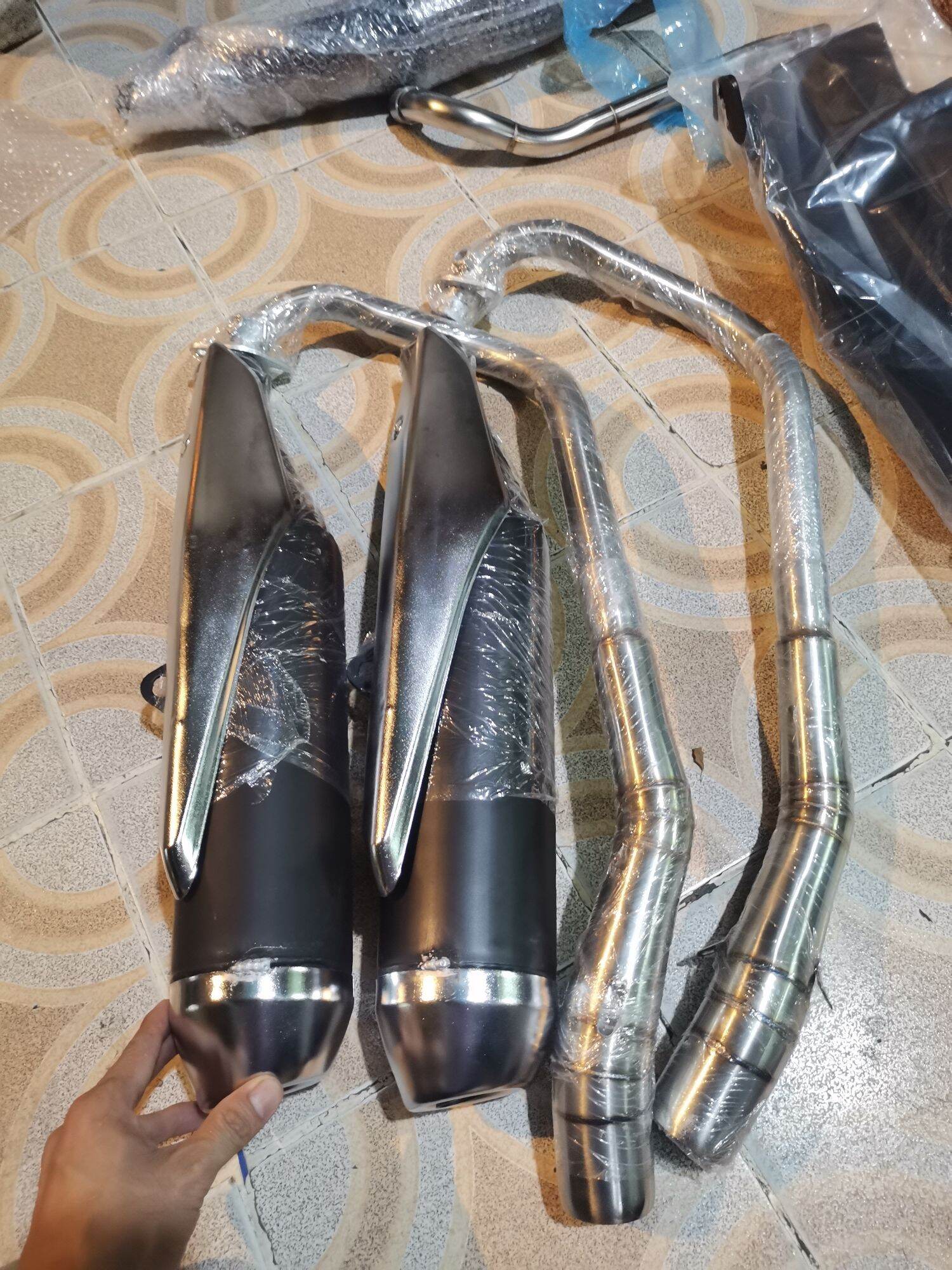 Pô Raider fi satria móc cổ cong 2 khúc