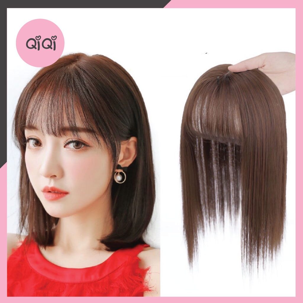 Tóc giả nữ che hói đỉnh đầu mái thưa H002 H003