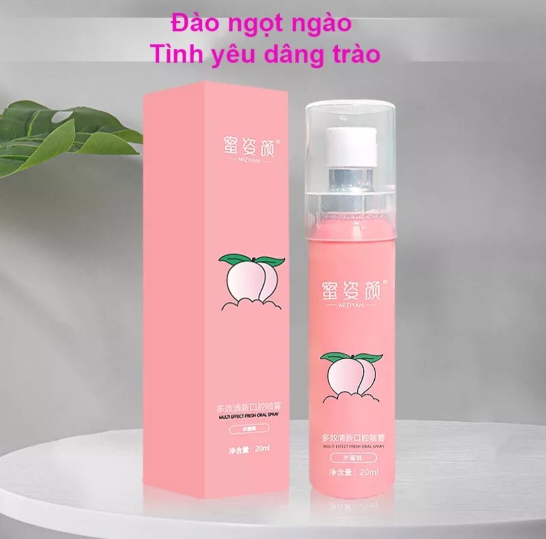 xịt thơm miệng miziyan hương đào