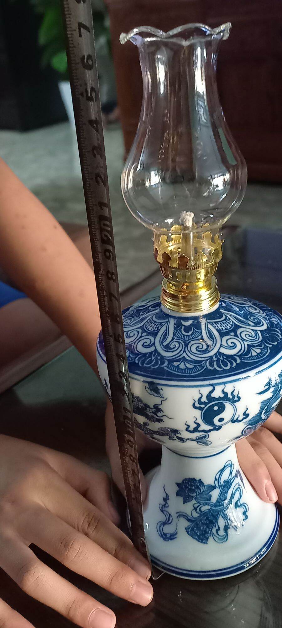 Đèn dầu thờ cúng bát tràng cổ dẹt