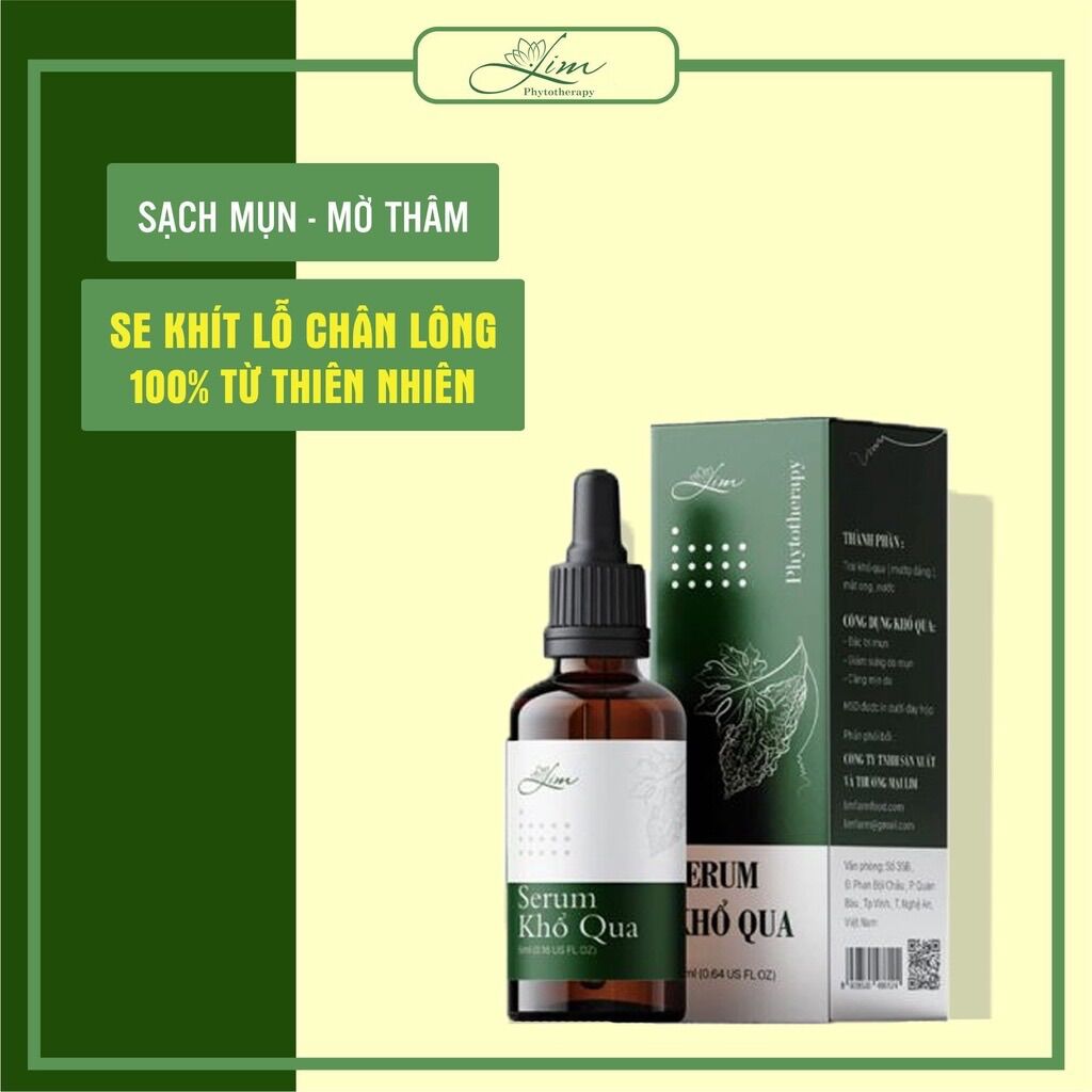 Serum khổ qua, mướp đắng handmade Lim - nguyên chất 100% - giảm mụn, sáng da, chăm sóc da mặt an toàn, hiệu quả