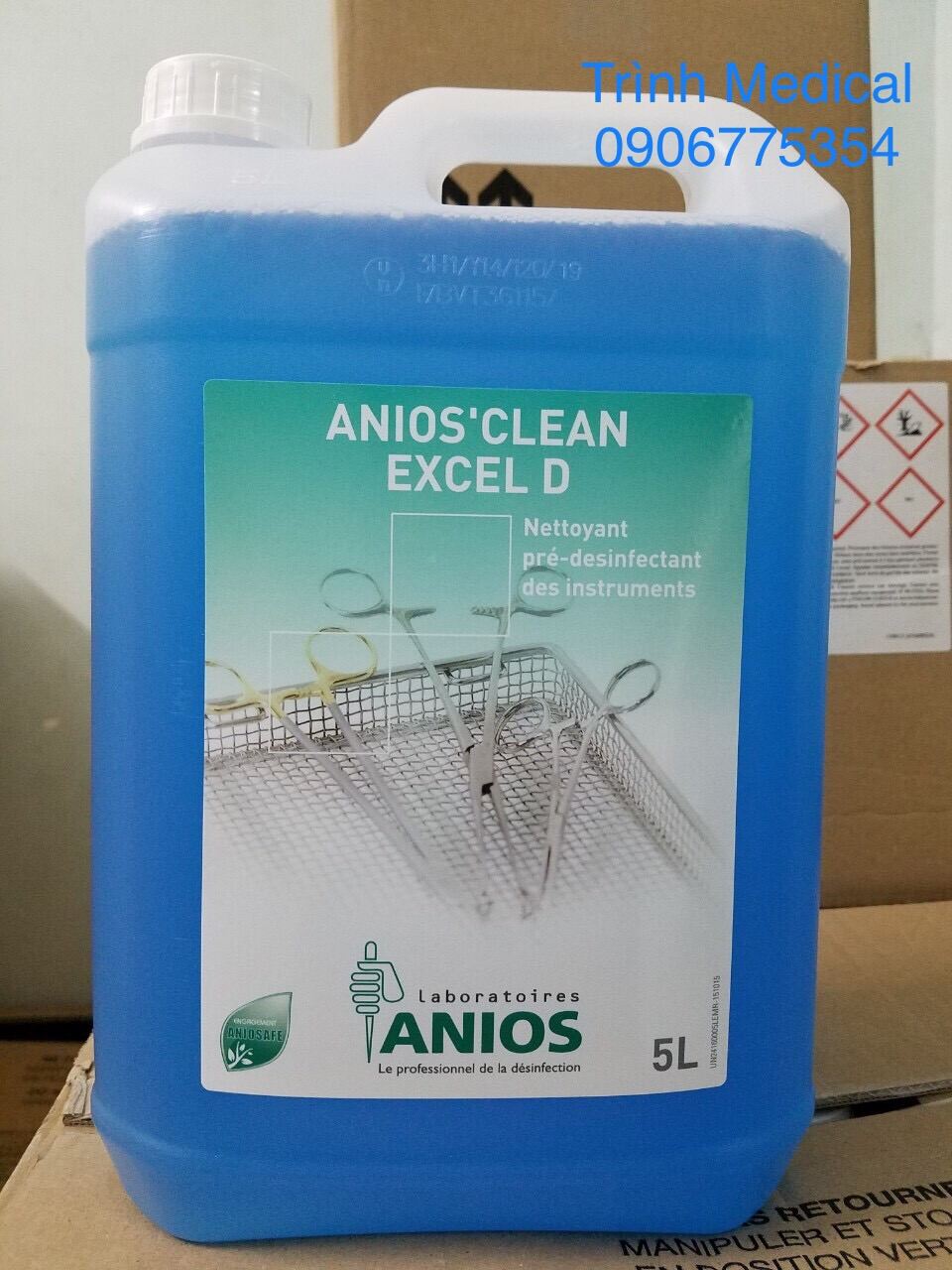 Dung dịch ngâm dụng cụ y tế khử khuẩn Anios Clean Excel D - Can 5 Lít