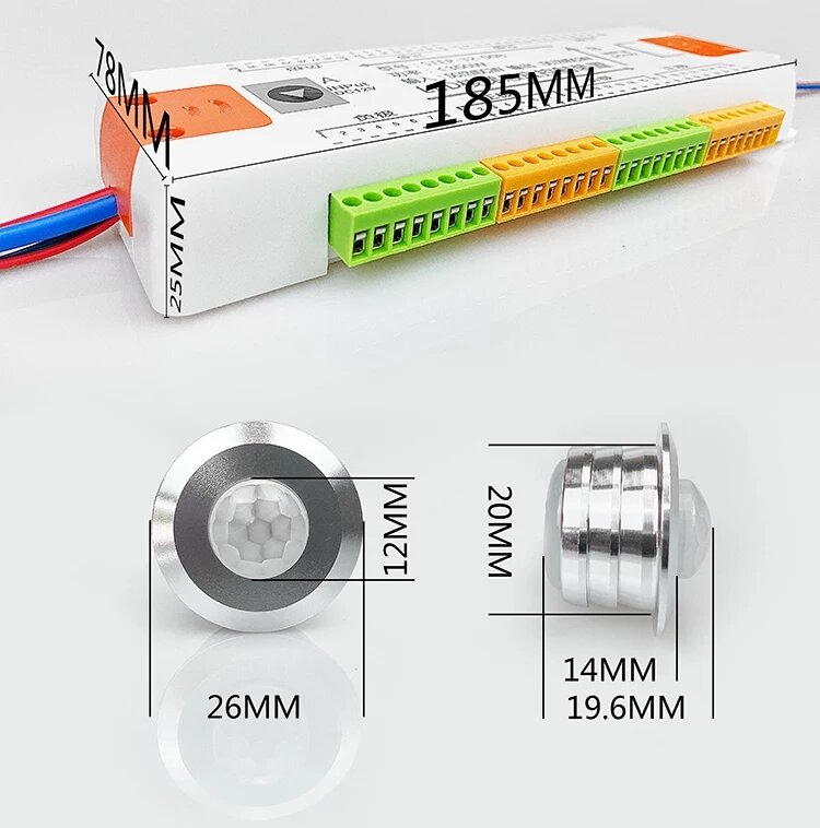 Bộ điều khiển LED đuổi cầu thang 32 bậc cảm biến chuyển động 12V - 24V