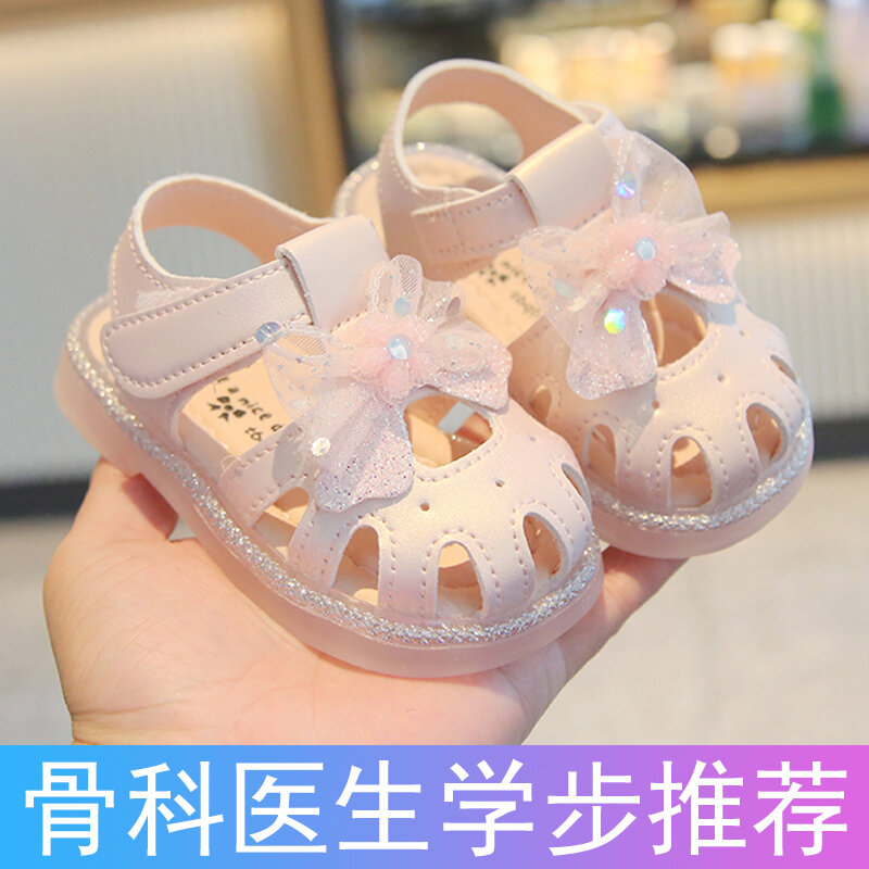 Phong Cách Công Chúa Mềm Đáy Em Bé Bé Gái Giày Thể Thao Mùa Hè Slip-on Cho Trẻ Mới Biết Đi Chống Trơn Trượt Đế Cao Su Họa Tiết Hoa Cho 1-4 Tuổi