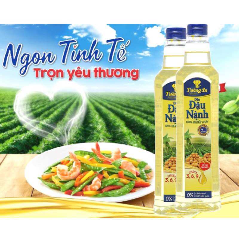 Chai 1L dầu đậu nành Tường An
