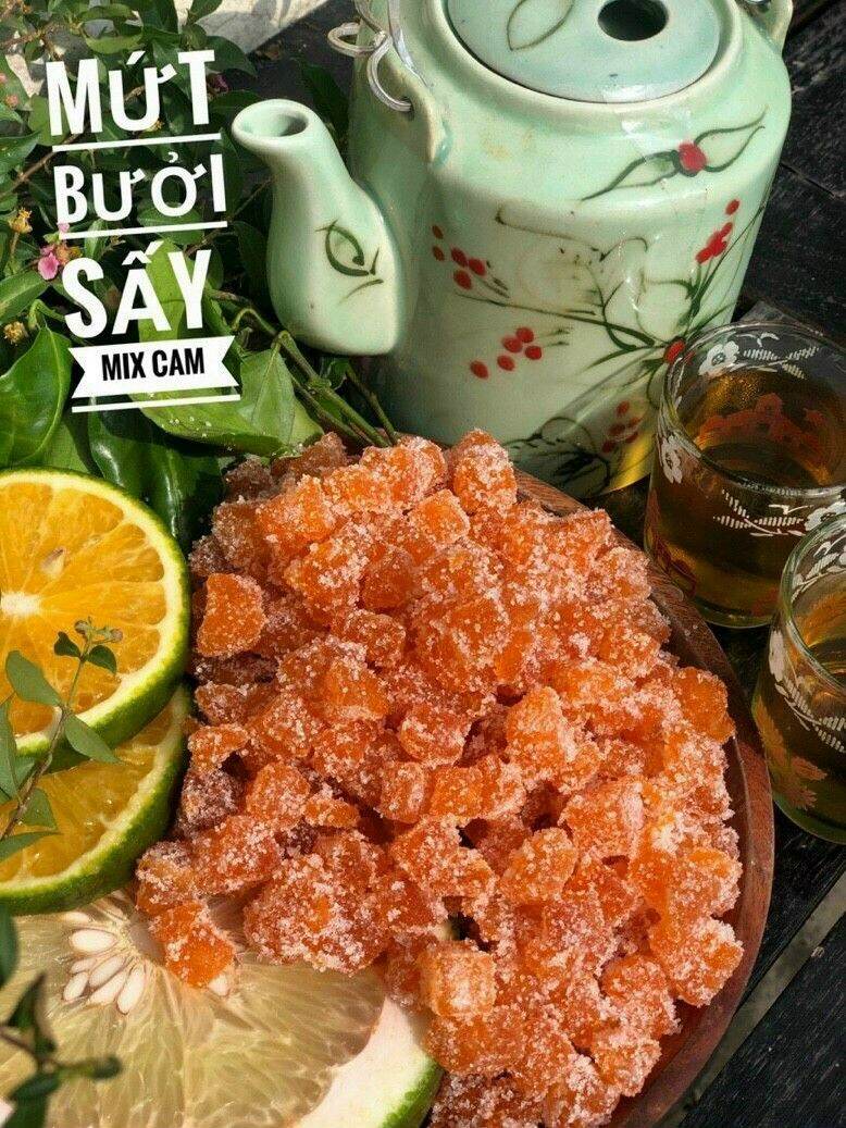 Mứt vỏ bưởi sấy mix cam 500g