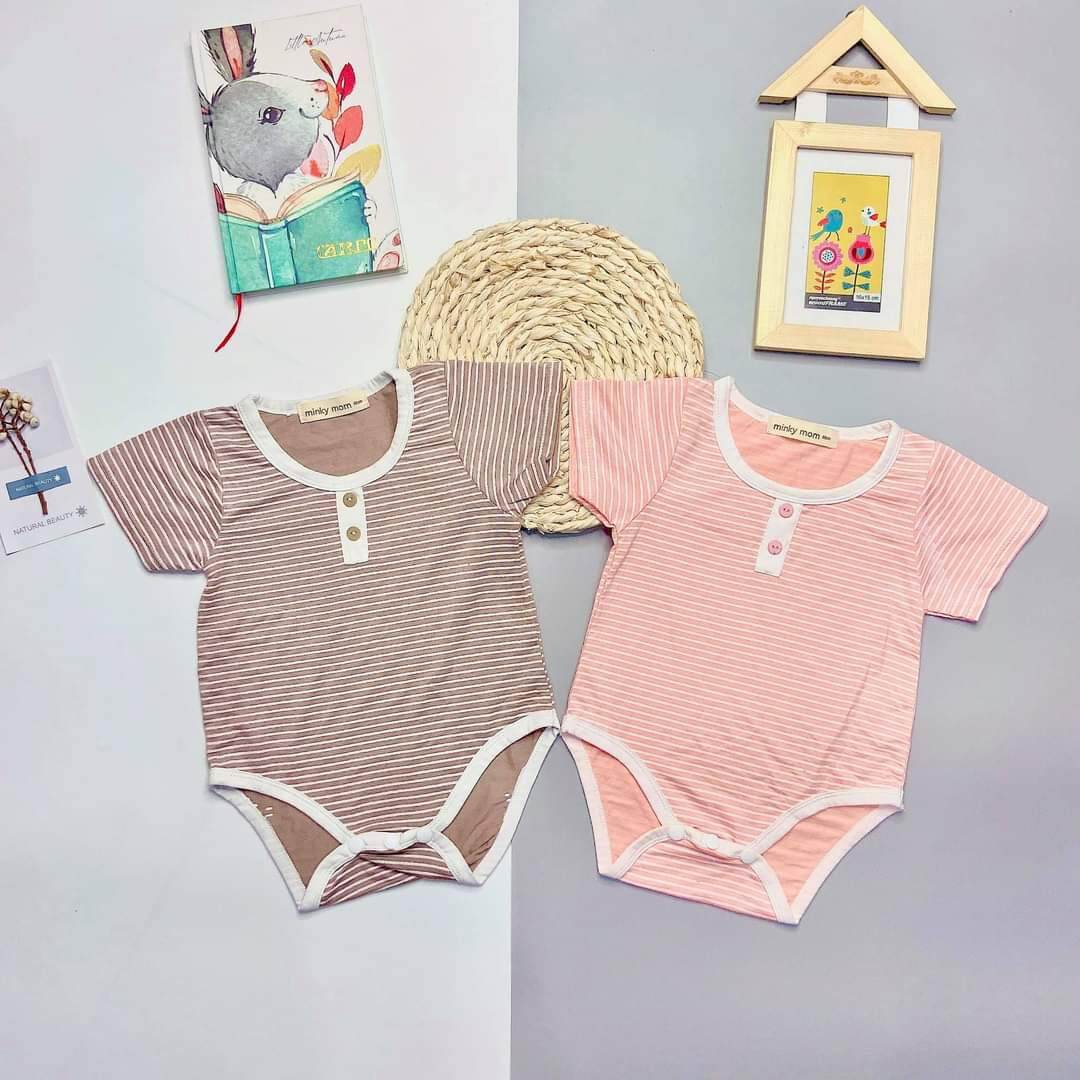 Bộ body suit cộc tay Minky mom cho bé trai bé gái