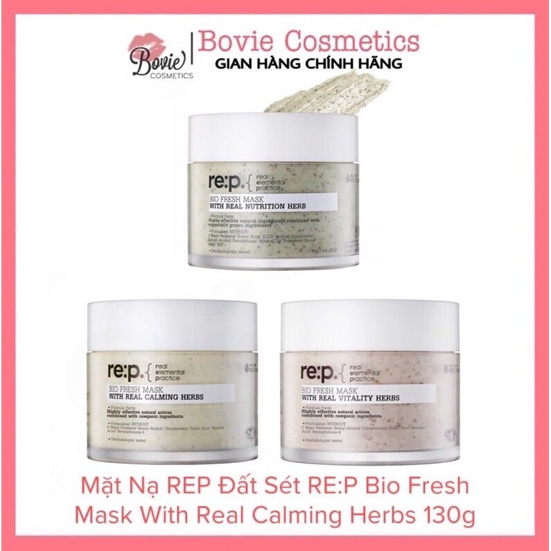 Mặt nạ rep đất sét re:p / rep bio fresh mask with real calming herbs 130g