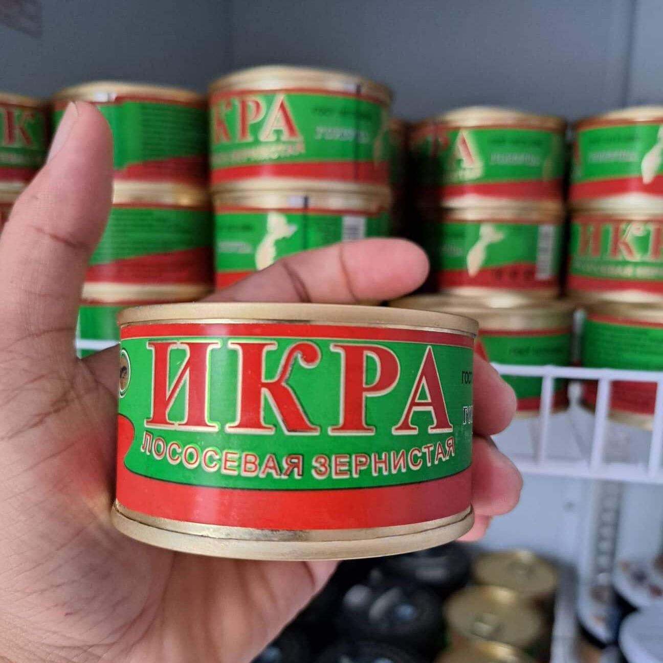 TRỨNG CÁ HỒI TỰ NHIÊN Ủ MUỐI NGA 130G hộp sắt