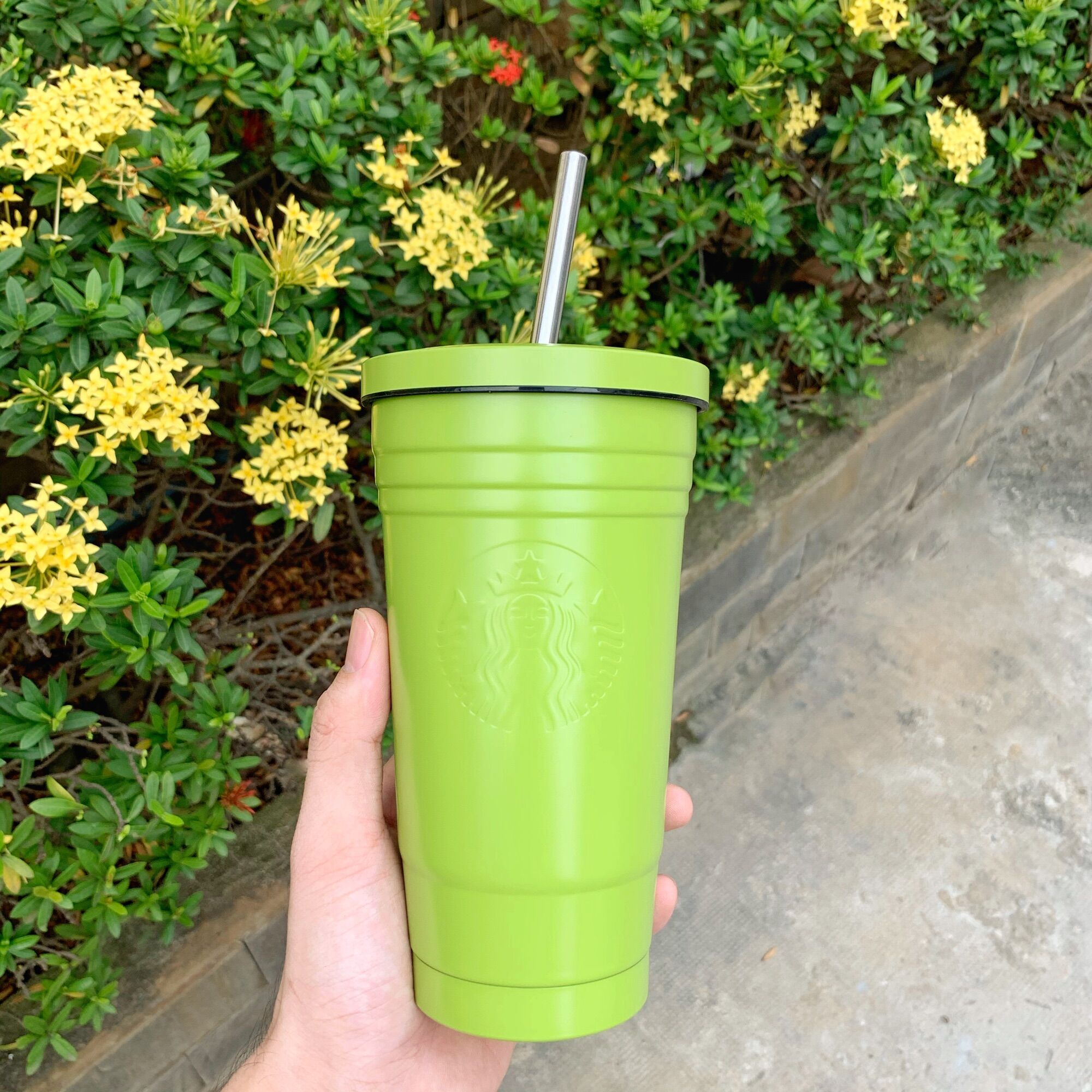 Ly giữ nhiệt inox STARBUCKS màu vàng chanh 💫FREESHIP💫 Dung tích 500ml