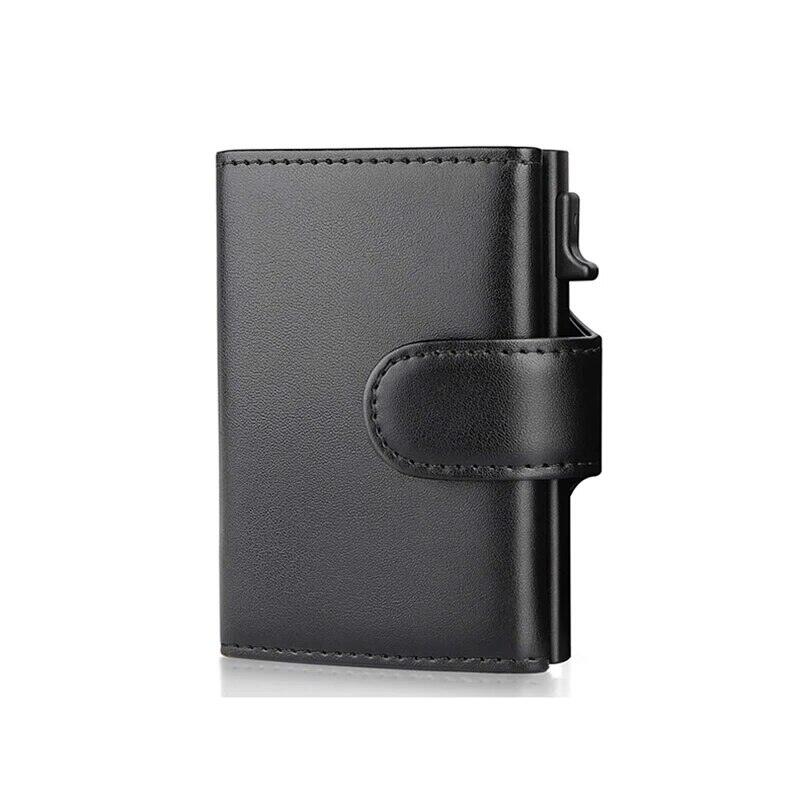 RFID sợi nhỏ người đàn ông da ví thời trang chủ thẻ trifold ví tiền túi thông minh mỏng mỏng đồng xu túi ví ví