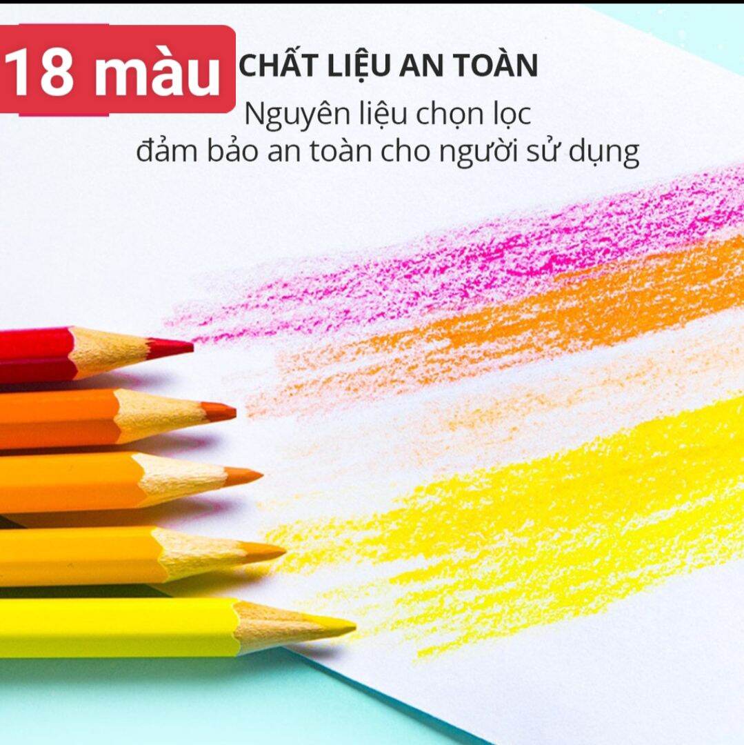 Dụng Cụ Học sinh - Hộp Bút Chì Màu Kèm  Gọt Chì Tiện Lợi