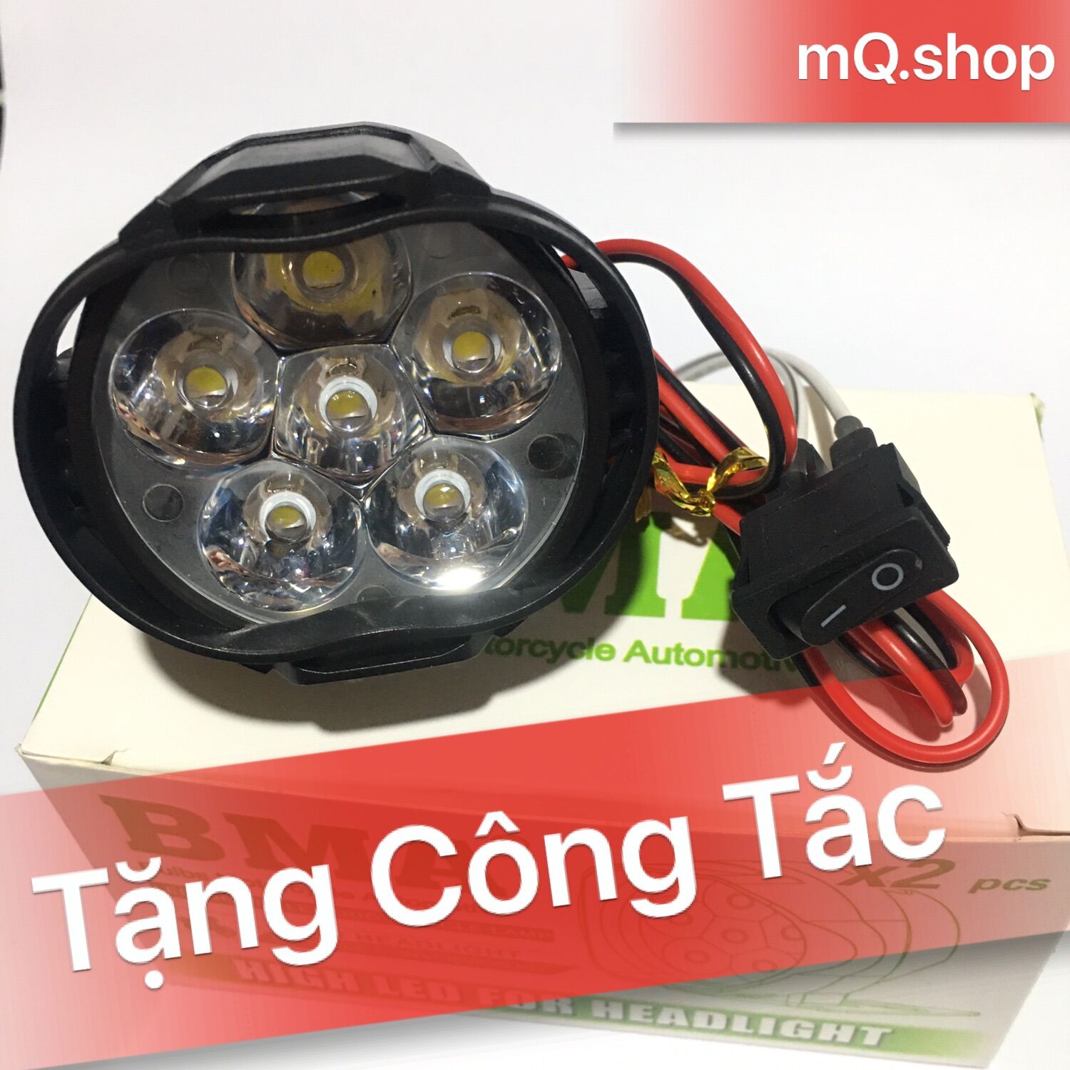 ( SỈ ZAL0 ) ĐÈN TRỢ SÁNG LẮP XE ĐẠP ĐIỆN + XE MÁY L5 6 LED ÁNH SÁNG TRẮNG 9-85V mQ.shop