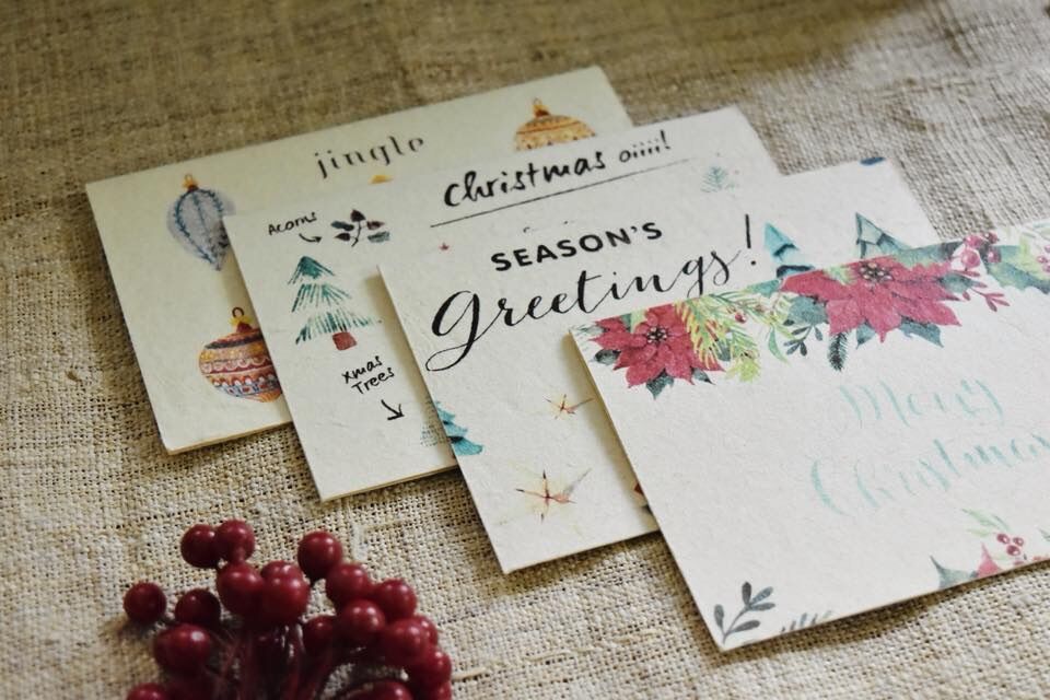 Christmas Greeting cards handmade paper- Thiệp giáng sinh giấy dó