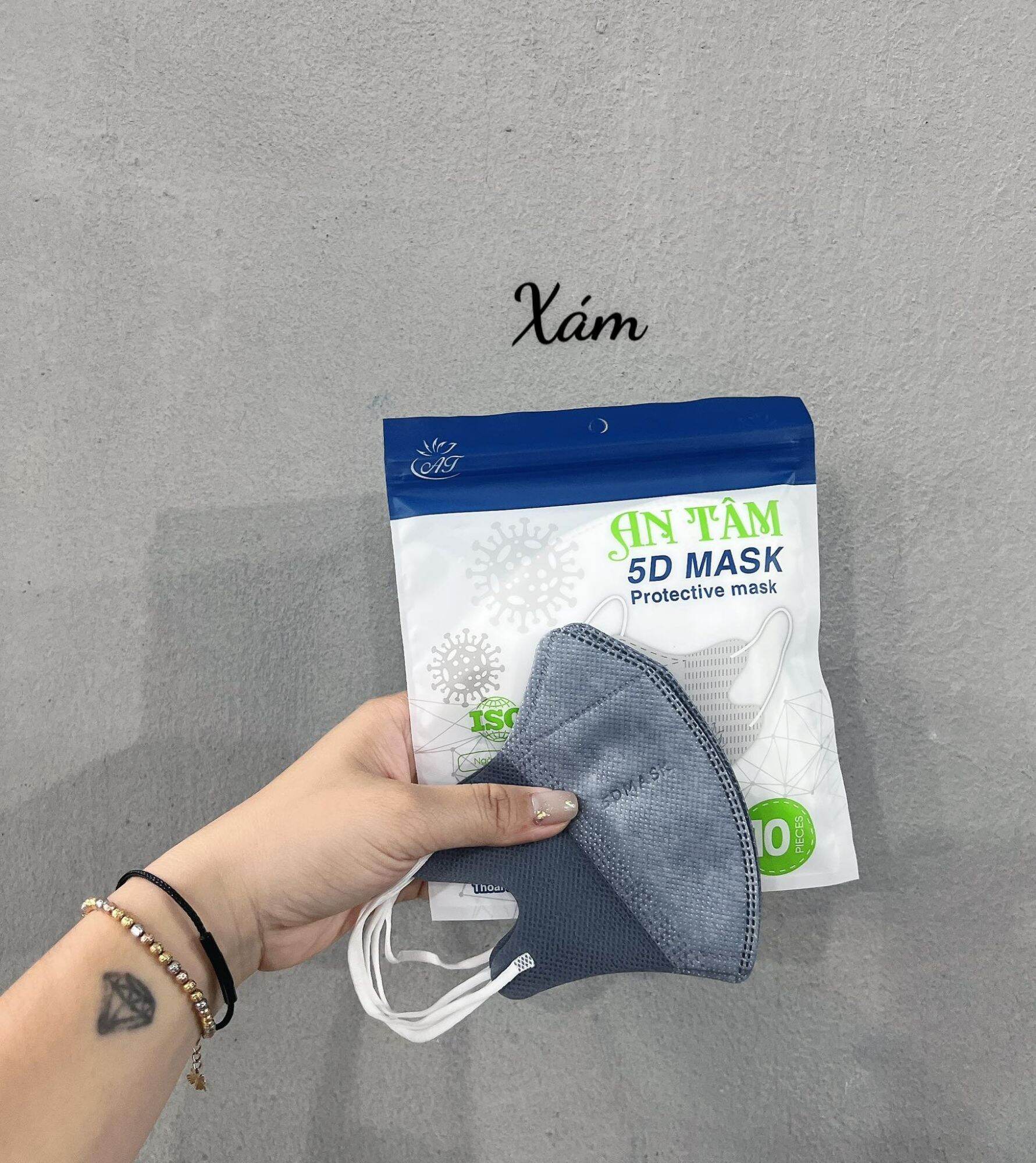 Thùng 100 chiếc khẩu trang y tế 5d mask An Tâm 3 lớp giấy kháng khuẩn bảng màu thái giá sỉ